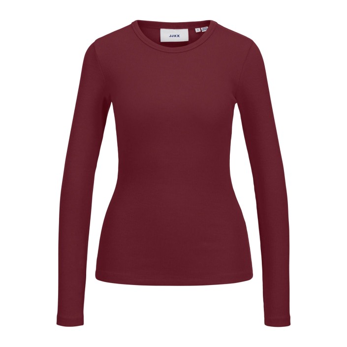 JACK&JONES ORIGINALS JXFREYA STR LS RIB TEE JRS NOOS Cabernet | Freewear JXFREYA STR LS RIB TEE JRS NOOS - www.freewear.nl - Freewear