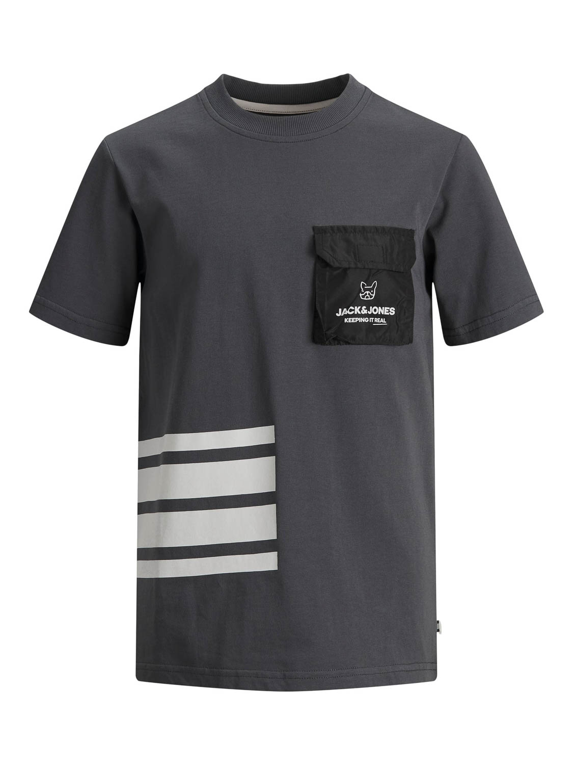 JACK&JONES JUNIOR JCODOGGO STRIPES TEE SS CREW NECK JR Jongens T-shirt - Maat 140