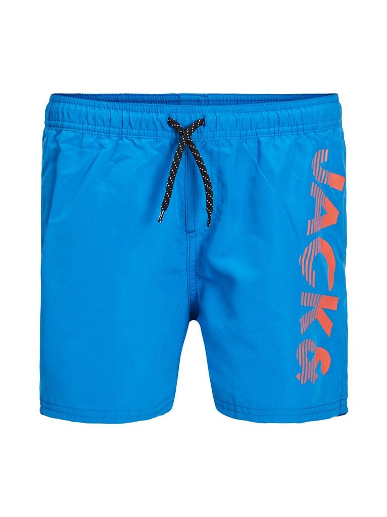 Jack & Jones Junior Zwemshorts Jongens JPSTCRETE Effen Blauw - Maat  140 - Zwembroek