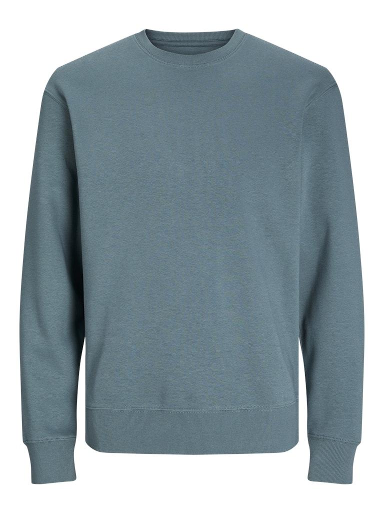 JACK & JONES Star basic sweat crew neck regular fit - heren sweatshirt katoenmengsel met O-hals - middenblauw - Maat: XXL