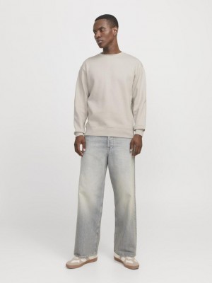 Jack & Jones:JACK&JONES ESSENTIALS JJESTAR BASIC SWEAT CREW NECK NOOS Moonbeam | Freewear JJESTAR BASIC SWEAT CREW NECK NOOS - www.freewear.nl - Freewear
