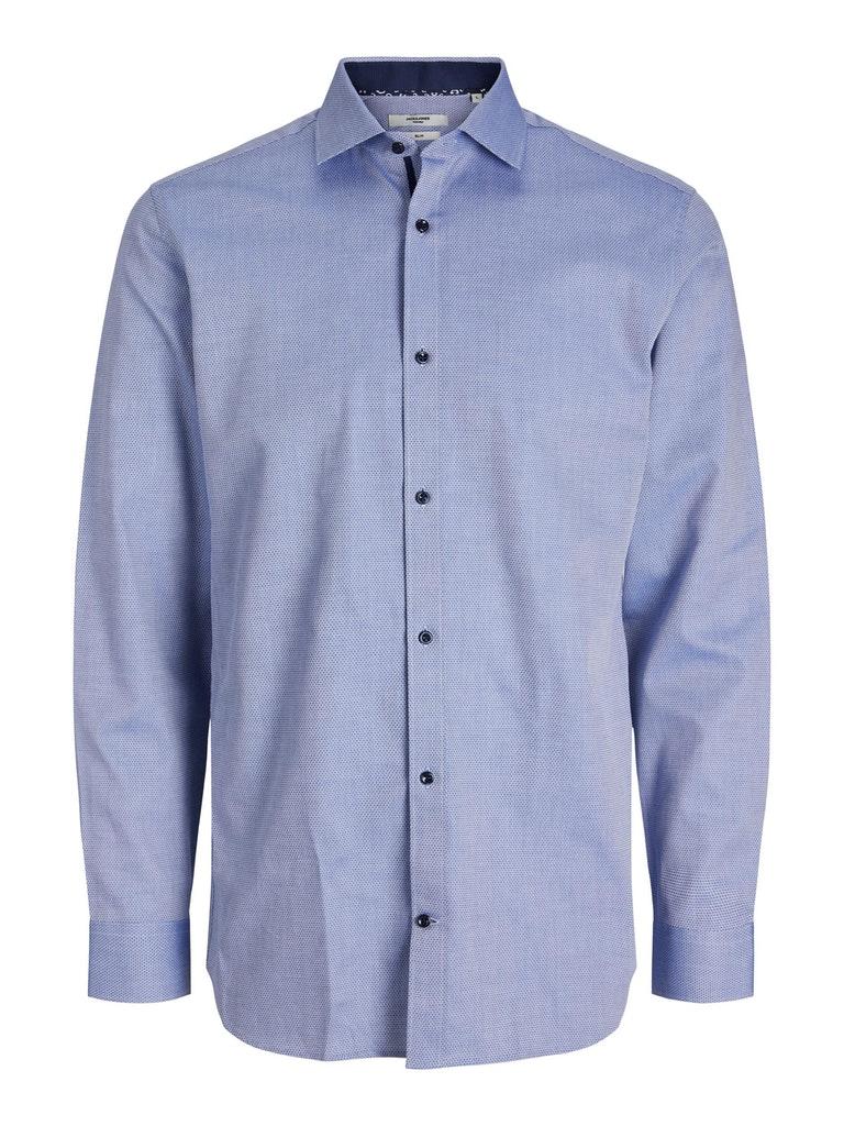 Jack & Jones Overhemd Jprblaroyal Detail Shirt L/s Noos 12215447 Chambray Blue/ Slim Fit Mannen Maat - S