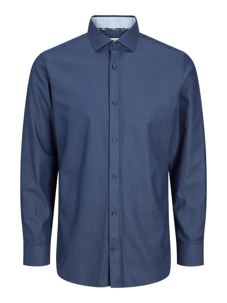 Jack & Jones Overhemd Jprblaroyal Detail Shirt L/s Noos 12215447 Navy Blazer/slim Fit Mannen Maat - M