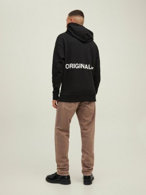 JACK&JONES ORIGINALS JORCLEAN SWEAT HOOD SN Black | Freewear JORCLEAN SWEAT HOOD SN - www.freewear.nl - Freewear