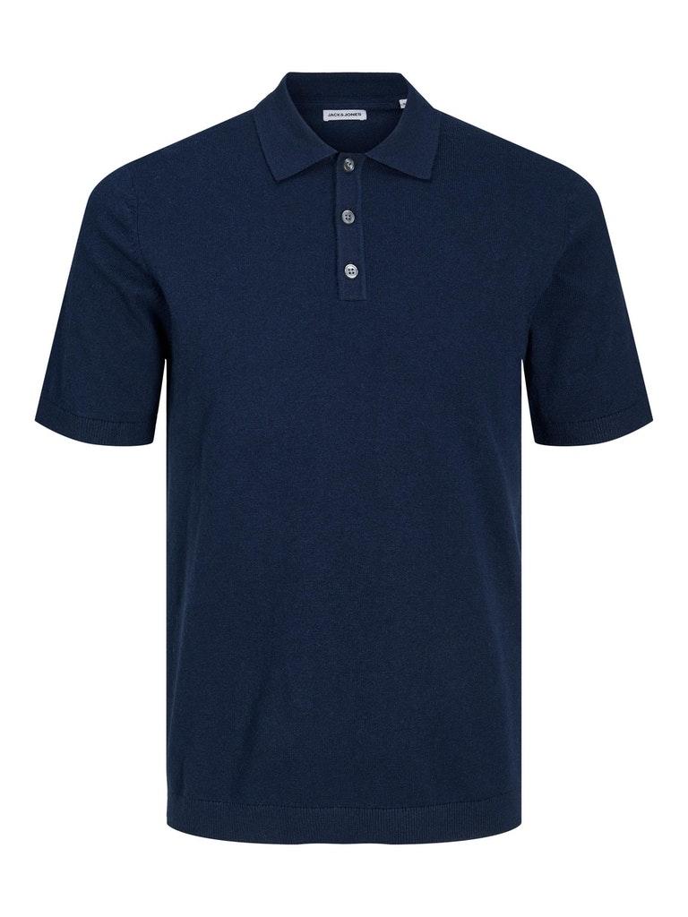 Jack & Jones Jack &Jones Eemil Knit Polo S/s Sn Navy Blazer BLAUW M
