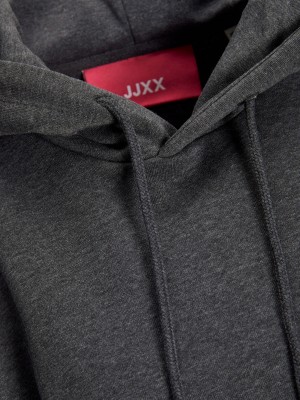 JACK&JONES ORIGINALS JXABBIE RLX LS EVERY HOOD SWT NOOS Dark Grey Melange/WHITE JJXX LOG | Freewear JXABBIE RLX LS EVERY HOOD SWT NOOS - www.freewear.nl - Freewear