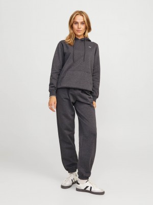 JACK&JONES ORIGINALS JXABBIE RLX LS EVERY HOOD SWT NOOS Dark Grey Melange/WHITE JJXX LOG | Freewear JXABBIE RLX LS EVERY HOOD SWT NOOS - www.freewear.nl - Freewear