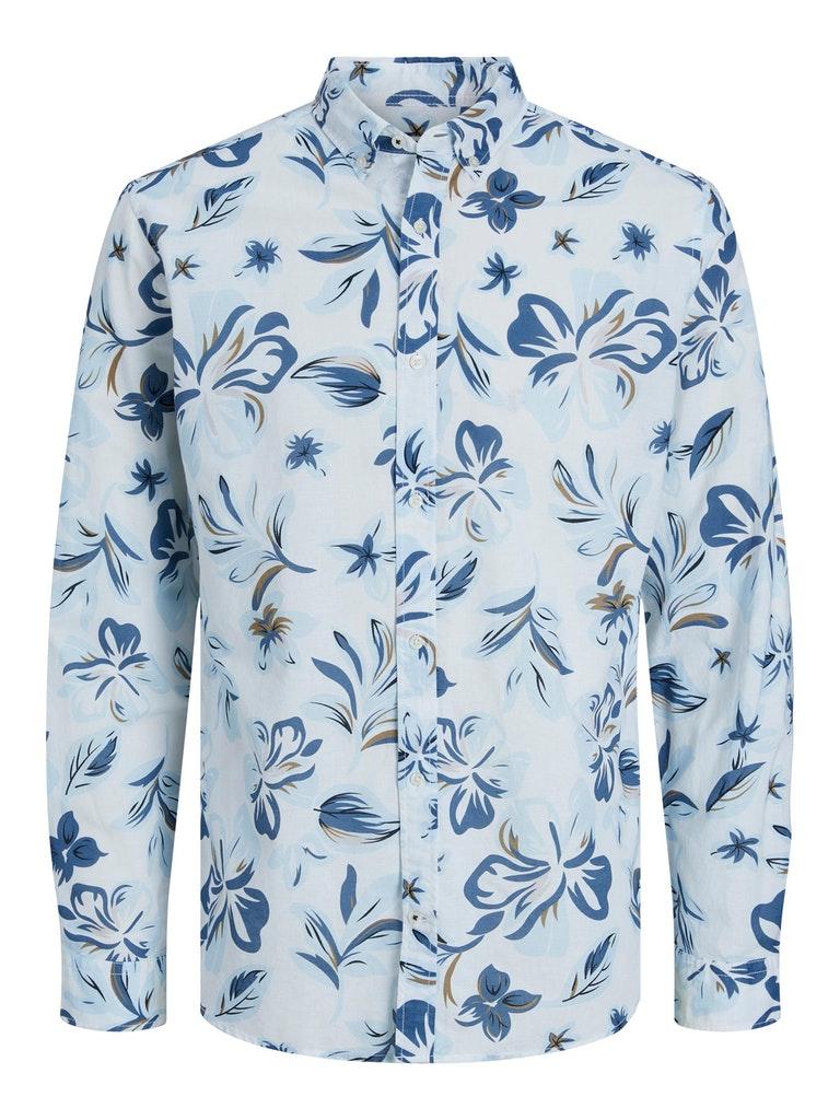 JACK&JONES JPRBLASUMMER LINEN PRINT SHIRT L/S SS23 Heren Overhemd - Maat M