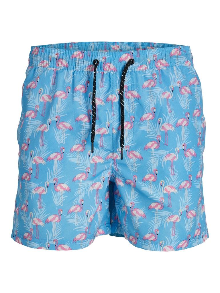 Jack & Jones Zwemshort Heren JPSTFIJI AOP Blauw Flamingo - Maat L - Zwembroek