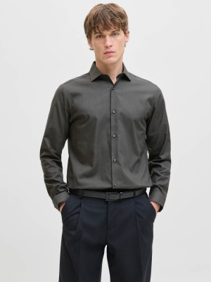 Jack & Jones:JACK&JONES ESSENTIALS JPRBLAPARKER SHIRT L/S NOOS Dark Grey Melange/SLIM FIT | Freewear JPRBLAPARKER SHIRT L/S NOOS - www.freewear.nl - Freewear