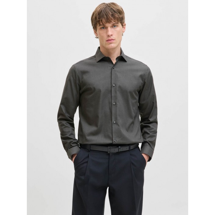 Jack & Jones:JACK&JONES ESSENTIALS JPRBLAPARKER SHIRT L/S NOOS Dark Grey Melange/SLIM FIT | Freewear JPRBLAPARKER SHIRT L/S NOOS - www.freewear.nl - Freewear