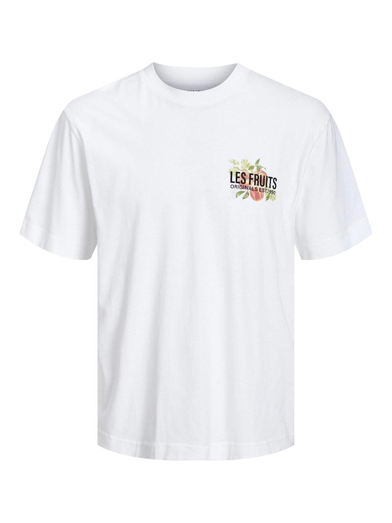 Jack & Jones T-shirt Jorflores Back Tee Ss Crew Neck Sn 12228776 Bright White Mannen Maat - XXL