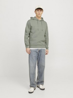 Jack & Jones:JACK&JONES ESSENTIALS JJESTAR JJ SWEAT HOOD NOOS Iceberg Green | Freewear JJESTAR JJ SWEAT HOOD NOOS - www.freewear.nl - Freewear