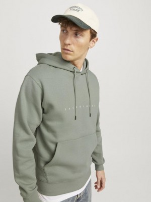 Jack & Jones:JACK&JONES ESSENTIALS JJESTAR JJ SWEAT HOOD NOOS Iceberg Green | Freewear JJESTAR JJ SWEAT HOOD NOOS - www.freewear.nl - Freewear