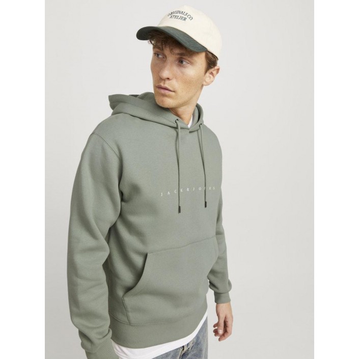 Jack & Jones:JACK&JONES ESSENTIALS JJESTAR JJ SWEAT HOOD NOOS Iceberg Green | Freewear JJESTAR JJ SWEAT HOOD NOOS - www.freewear.nl - Freewear
