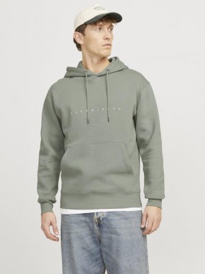 Jack & Jones:JACK&JONES ESSENTIALS JJESTAR JJ SWEAT HOOD NOOS Iceberg Green | Freewear JJESTAR JJ SWEAT HOOD NOOS - www.freewear.nl - Freewear