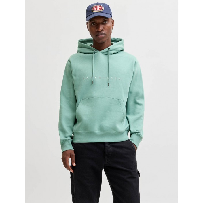 Jack & Jones:JACK&JONES ESSENTIALS JJESTAR JJ SWEAT HOOD NOOS Mineral Blue | Freewear JJESTAR JJ SWEAT HOOD NOOS - www.freewear.nl - Freewear