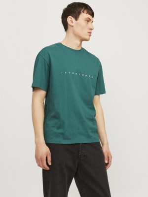 Jack & Jones:JACK&JONES ESSENTIALS JJESTAR JJ TEE SS NOOS Deep Teal | Freewear JJESTAR JJ TEE SS NOOS - www.freewear.nl - Freewear