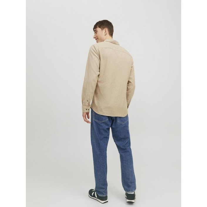 Jack & Jones:JACK&JONES ESSENTIALS JJECLASSIC MELANGE SHIRT LS SN Oatmeal | Freewear JJECLASSIC MELANGE SHIRT LS SN - www.freewear.nl - Freewear