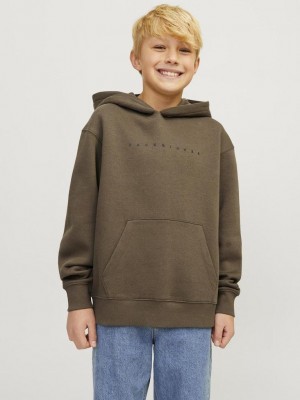 jack en jones boys JJESTAR JJ SWEAT HOOD NOOS JNR Canteen/LOOSE | Freewear JJESTAR JJ SWEAT HOOD NOOS JNR - www.freewear.nl - Freewear