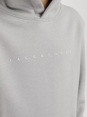 jack en jones boys JJESTAR JJ SWEAT HOOD NOOS JNR Ultimate Grey/White | Freewear JJESTAR JJ SWEAT HOOD NOOS JNR - www.freewear.nl - Freewear