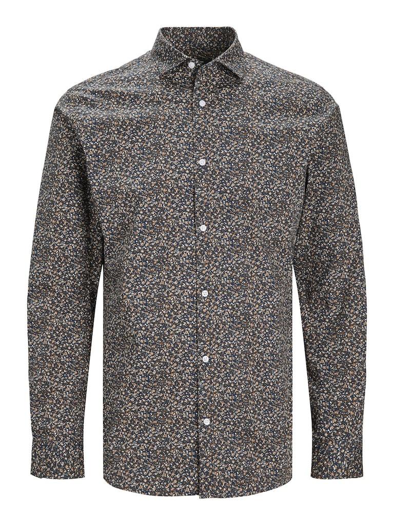 Jack & Jones Overhemd Jprblablackpool Stretch Shirt Ls Aw 12237914 Emperador/slim Fit Mannen Maat - L