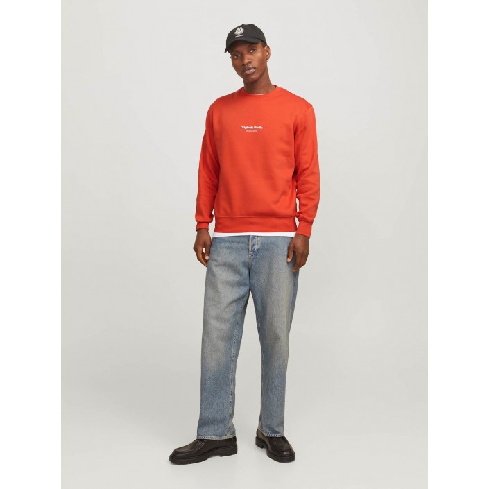JACK&JONES ORIGINALS JORVESTERBRO SWEAT CREW NECK NOOS Summer Fig | Freewear JORVESTERBRO SWEAT CREW NECK NOOS - www.freewear.nl - Freewear