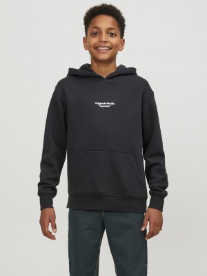 jack en jones boys JORVESTERBRO SWEAT HOOD NOOS JNR Black/LOOSE | Freewear JORVESTERBRO SWEAT HOOD NOOS JNR - www.freewear.nl - Freewear