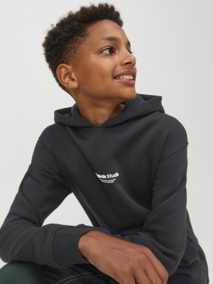 jack en jones boys JORVESTERBRO SWEAT HOOD NOOS JNR Black/LOOSE | Freewear JORVESTERBRO SWEAT HOOD NOOS JNR - www.freewear.nl - Freewear