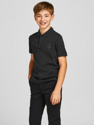 jack en jones boys JCOJERSEY CHEST LOGO POLO SS JNR Black | Freewear JCOJERSEY CHEST LOGO POLO SS JNR - www.freewear.nl - Freewear