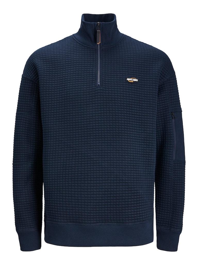 Jack & Jones Trui Jcoblack Sweat Half Zip Bf 12245404 Navy Blazer Mannen Maat - L
