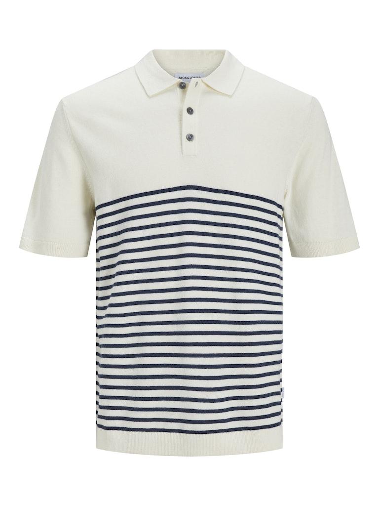 Jack & Jones Poloshirt Jjeemil Knit Polo S/s Sn 12248819 Cloud Dancer Mannen Maat - S