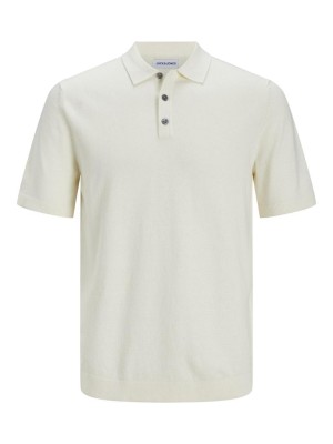 Jack & Jones:JACK&JONES ESSENTIALS JJEEMIL KNIT POLO S/S SN Cloud Dancer | Freewear