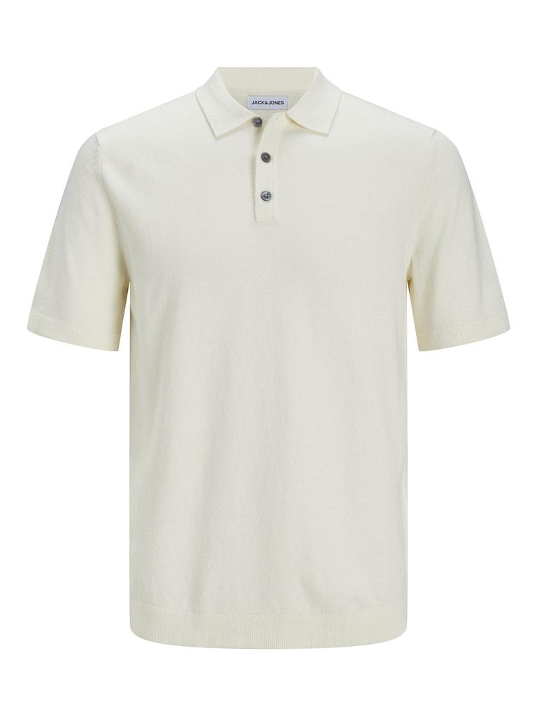 Jack & Jones Poloshirt Jjeemil Knit Polo S/s Sn 12248819 Cloud Dancer Mannen Maat - XL