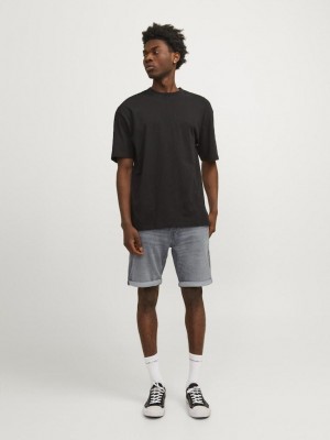 JACK&JONES INTELLIGENCE JJIRICK JJICON SHORTS GE 370 I.K SS: Grey Denim | Freewear JJIRICK JJICON SHORTS GE 370 I.K SS: - www.freewear.nl - Freewear