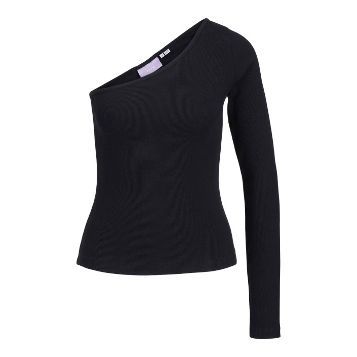 JACK&JONES ORIGINALS JXFUNDA STR ONE SHOULDER LS RIB TOP: Black | Freewear JXFUNDA STR ONE SHOULDER LS RIB TOP: - www.freewear.nl - Freewear