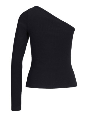 JACK&JONES ORIGINALS JXFUNDA STR ONE SHOULDER LS RIB TOP: Black | Freewear JXFUNDA STR ONE SHOULDER LS RIB TOP: - www.freewear.nl - Freewear
