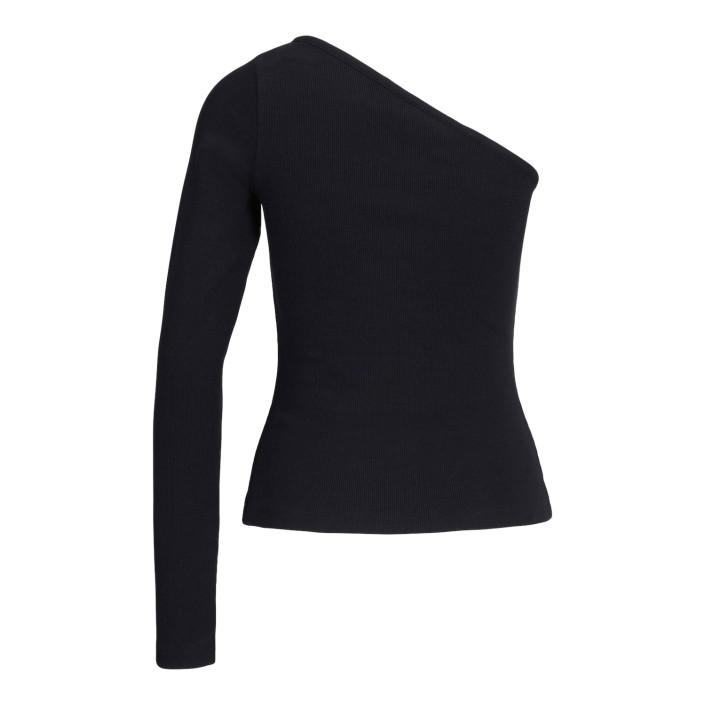 JACK&JONES ORIGINALS JXFUNDA STR ONE SHOULDER LS RIB TOP: Black | Freewear JXFUNDA STR ONE SHOULDER LS RIB TOP: - www.freewear.nl - Freewear