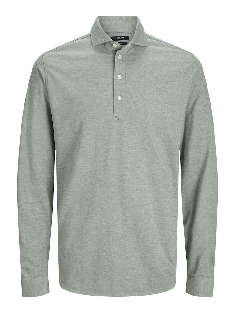 Jack & Jones Poloshirt Jprblarian Pique Tunic Shirt L/s Sm 12251118 Laurel Wreath/slim Fit Mannen Maat - S