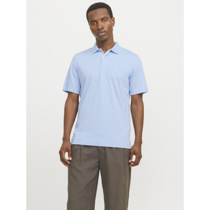 JACK%JONES PREMIUM JPRCCRODNEY SS POLO NOOS Chambray Blue | Freewear JPRCCRODNEY SS POLO NOOS - www.freewear.nl - Freewear