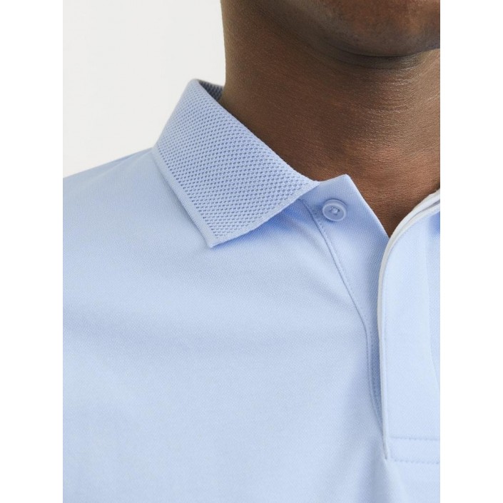 JACK%JONES PREMIUM JPRCCRODNEY SS POLO NOOS Chambray Blue | Freewear JPRCCRODNEY SS POLO NOOS - www.freewear.nl - Freewear