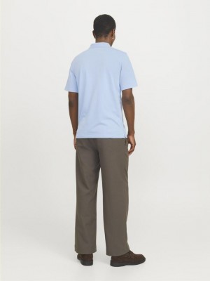 JACK%JONES PREMIUM JPRCCRODNEY SS POLO NOOS Chambray Blue | Freewear JPRCCRODNEY SS POLO NOOS - www.freewear.nl - Freewear