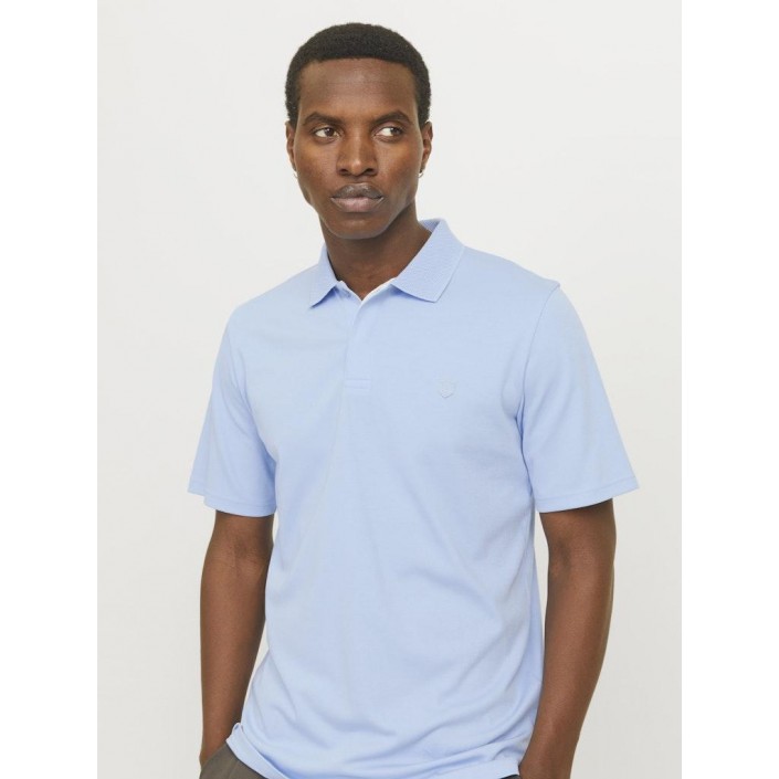 JACK%JONES PREMIUM JPRCCRODNEY SS POLO NOOS Chambray Blue | Freewear JPRCCRODNEY SS POLO NOOS - www.freewear.nl - Freewear