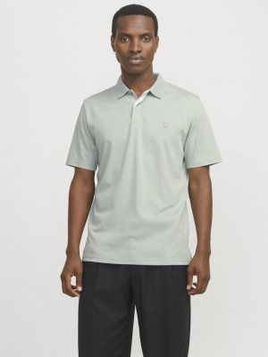 JACK%JONES PREMIUM JPRCCRODNEY SS POLO NOOS Aqua Gray | Freewear JPRCCRODNEY SS POLO NOOS - www.freewear.nl - Freewear