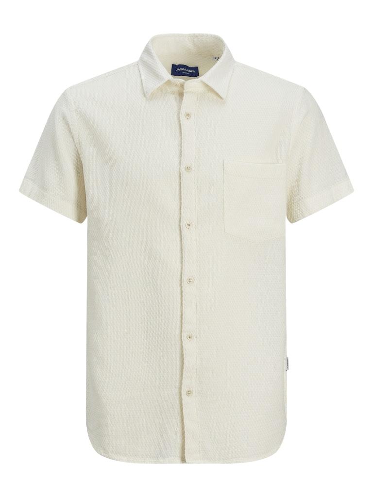 Jack & Jones Overhemd Jortampa Dobby Shirt Ss 12251801 Cloud Dancer Mannen Maat - S