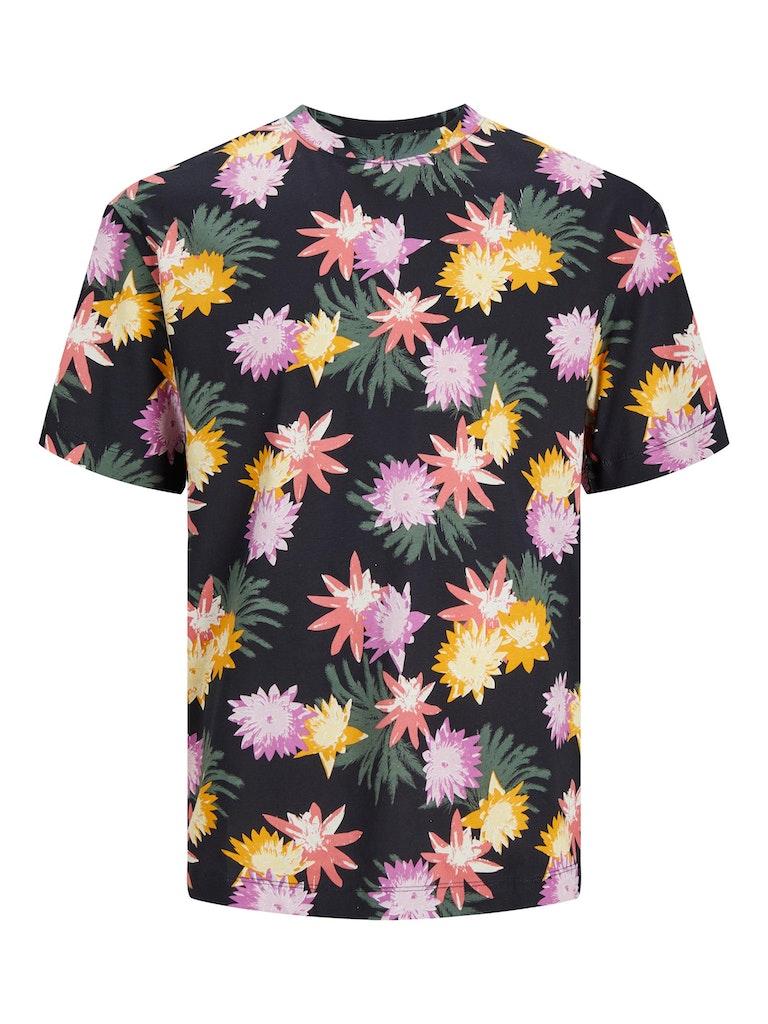 Jack & Jones T-shirt Jortampa Aop Tee Ss Crew Neck 12252172 Dark Navy Mannen Maat - XL