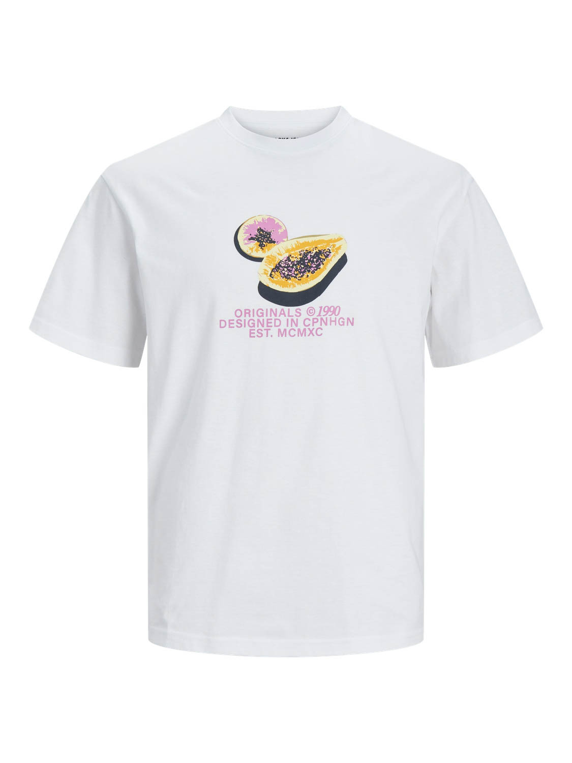 Jack & Jones T-shirt Jortampa Aop Branding Tee Ss C.n Sn 12252173 Bright White Mannen Maat - M