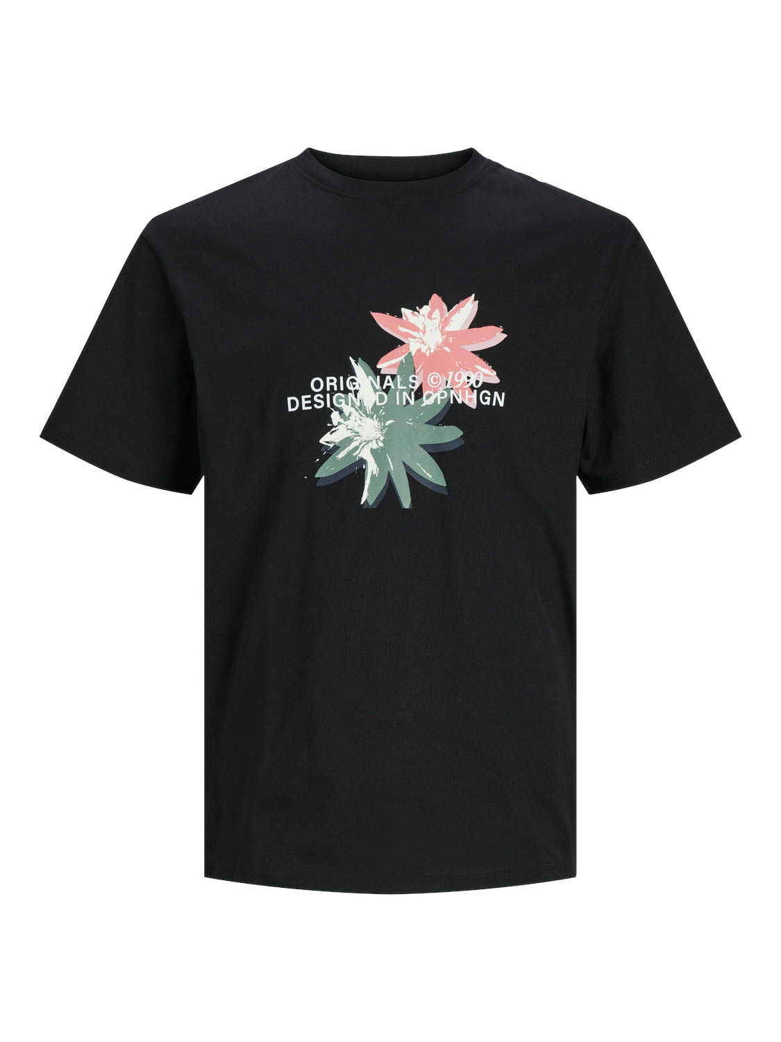 Jack & Jones T-shirt Jortampa Aop Branding Tee Ss C.n Sn 12252173 Black Mannen Maat - M