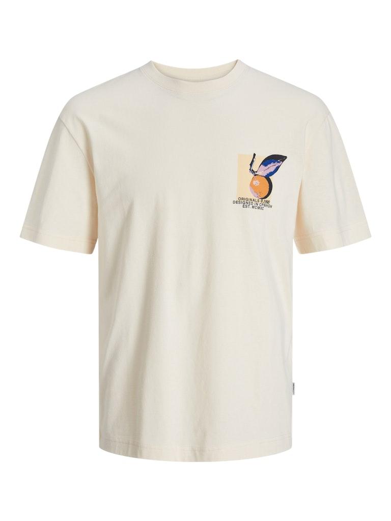 Jack & Jones T-shirt Jortampa Back Tee Ss Crew Neck Sn 12252175 Buttercream Mannen Maat - XL