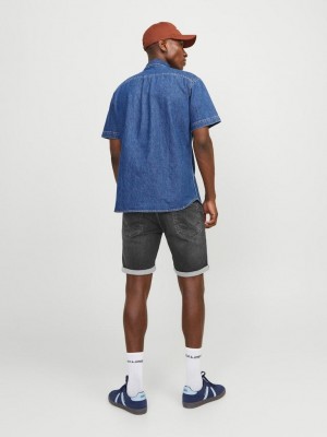 JACK&JONES INTELLIGENCE JJIRICK JJICON SHORTS SQ 612 I.K SS: Black Denim | Freewear JJIRICK JJICON SHORTS SQ 612 I.K SS: - www.freewear.nl - Freewear